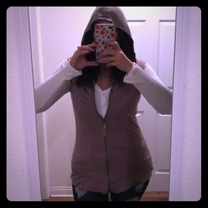 T-shirt material dual zip hoodie Vest